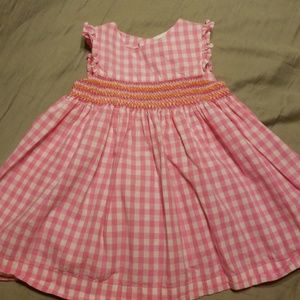 Infant girls pink plaid dress